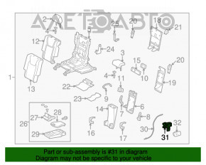 Maneta de rabatare a scaunelor din spate dreapta Lexus RX350 RX450h 10-15 negru