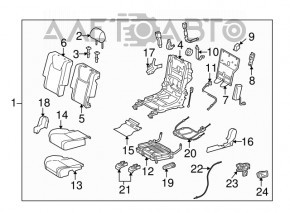 Maneta de rabatare a scaunelor din spate stanga Lexus RX350 RX450h 10-15 negru