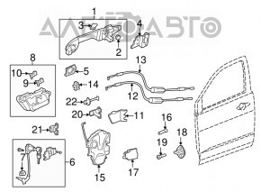 Blocarea ușii din față dreapta pentru Acura MDX 07-13