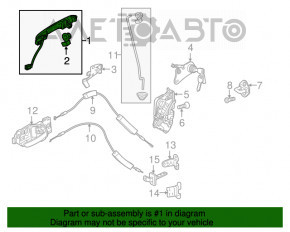 Mânerul ușii exterioare din față dreapta pentru Honda HR-V 16-22 fără cheie