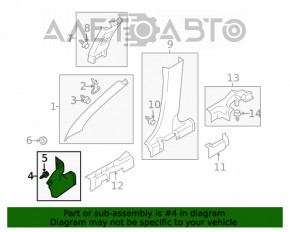 Capacul amortizorului frontal stânga jos Mitsubishi Eclipse Cross 18- negru.