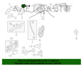 Capacul mânerului exterior stânga față Honda Accord 13-17 nou OEM original