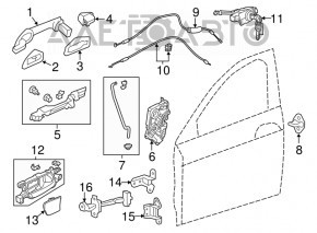 Capacul mânerului exterior stânga față Honda Accord 13-17 nou OEM original