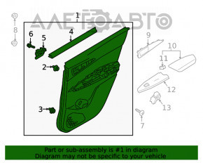 Capacul usii, cartela din spate stanga Mitsubishi Eclipse Cross 18- negru.