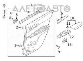 Capacul usii, cartela din spate stanga Mitsubishi Eclipse Cross 18- negru.