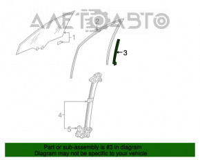 Направляющая стекла двери передней правой Honda CRV 17-22