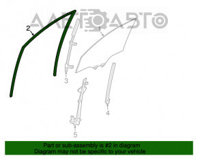 Garnitură de geam față stânga Acura MDX 14-20