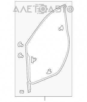 Уплотнитель двери передней правой Honda CRV 17-22
