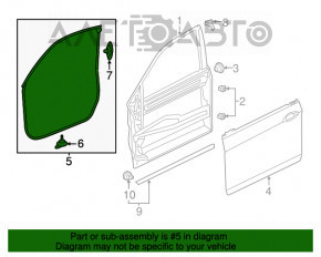 Уплотнитель двери передней левой Honda Accord 13-17