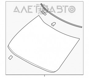 Geamul frontal Nissan Maxima A36 16- aer pe margine, nisip