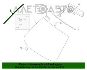 Garnitură geam parbriz dreapta Nissan Altima 13-18