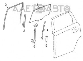 Направляющая стекла двери задней левой Acura MDX 14-20 новый OEM оригинал