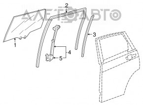 Направляющая стекла двери задней левой Honda CRV 17-22