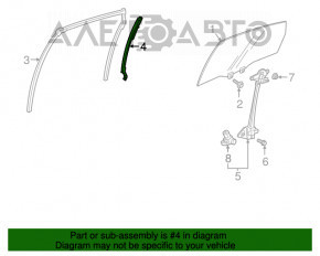 Направляющая стекла двери задней левой Honda Accord 18-22