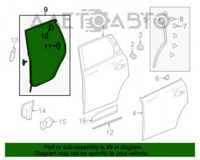 Уплотнитель двери задней левой Acura MDX 14-20