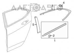 Moldura ușii spate stânga superioară Acura TLX 15-