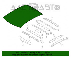 Acoperiș metalic Nissan Maxima A36 16- fără trapă, tăiat, tijă