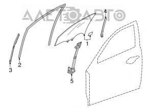 Стекло двери передней правой Acura ILX 13-