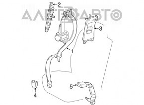 Centura de siguranță a rândului 2, dreapta, pentru Toyota Sequoia 08-16, gri