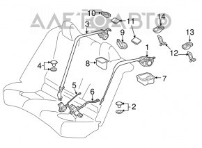 Centura de siguranță spate stânga pentru Toyota Camry v70 18- negru mat