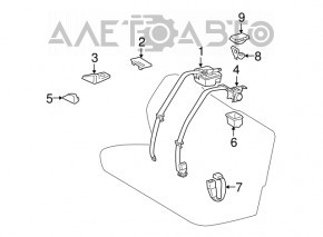 Centura de siguranță spate stânga pentru Lexus GS300 GS350 GS430 GS450h 06-07, culoare bej.