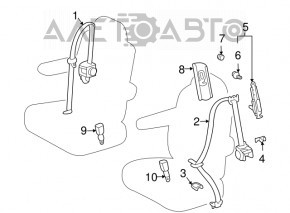 Ремень безопасности задний центр Toyota Sienna 04-10