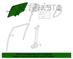 Стекло двери задней правой Honda Accord 13-17