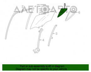 Стекло двери треугольник заднее левое Acura ILX 13-
