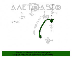 Centura de siguranță centrală spate pentru Lexus GS350 GS450h 08-09, gri.