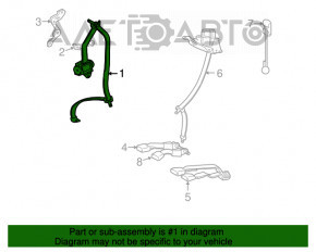 Centura de siguranță a rândului 3 dreapta pentru Toyota Sequoia 08-16