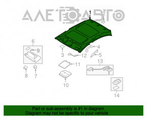 Acoperirea tavanului pentru Infiniti G25 G35 G37 4d 06-14 cu trapa.