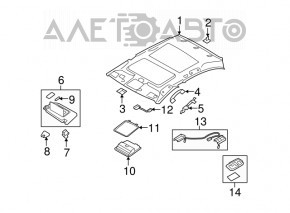 Acoperirea tavanului pentru Infiniti G25 G35 G37 4d 06-14 cu trapa.