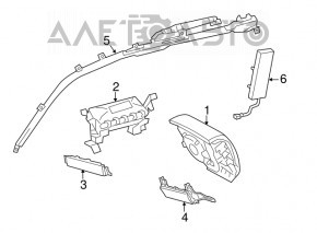 Airbag-ul pentru genunchi al pasagerului Toyota Sequoia 08-16.