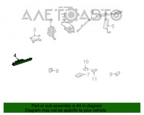 Airbag-ul pentru genunchi al pasagerului din dreapta pentru Lexus RX350 RX450h 10-15, de culoare bej, a fost declanșat.