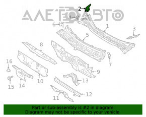 Garnitura de etanșare a ștergătoarelor de pe grila dreapta Mitsubishi Eclipse Cross 18- nouă originală OEM