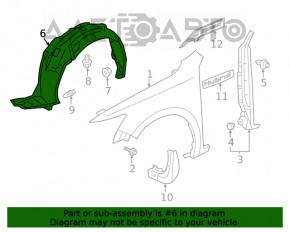 Aripa fata dreapta Acura ILX 13-15 pre-restilizare