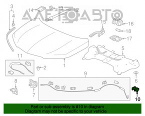 Manerul de deschidere a capotei interioare pentru Acura MDX 14-20.