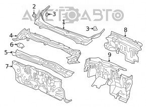 Grila stergatoarelor din plastic pentru Honda Civic X FC 16-21, noua, originala OEM