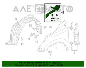 Garnitură aripă capotă - aripă dreapta Honda CRV 17-22