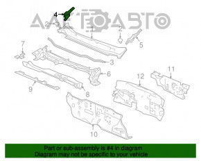 Garnitura de etanșare a grilei ștergătoarelor dreapta pentru Honda CRV 17-22, suportul este rupt.