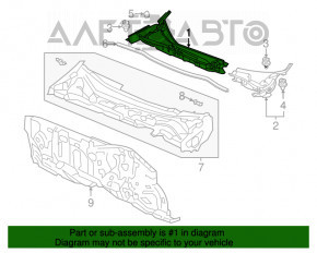 Grila stergatoarelor din plastic dreapta pentru Honda Accord 13-17 fără garnitură