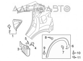 Накладка арки крыла задняя правая Honda HR-V 16-18 OEM