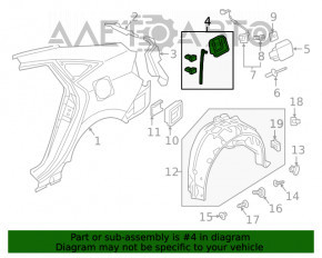 Corpul capacului rezervorului de combustibil Honda Civic X FC 16-21