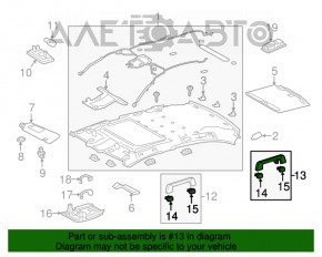 Manerul plafonului din spate stânga pentru Lexus ES300h ES350 13-18, culoare bej.