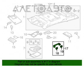 Maner plafon spate stânga Lexus RX350 RX450h 16-22 gri.