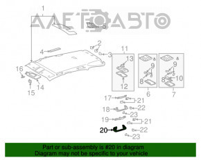 Manerul plafonului din spate dreapta pentru Lexus RX300 RX330 RX350 RX400h 04-09, gri