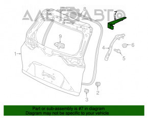 Capacul balamalei portbagajului dreapta pentru Honda CRV 17-22 are fixările rupte.