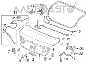 Capacul portbagajului Honda Accord 18-22