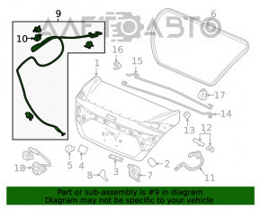 Cablu de deschidere a portbagajului pentru Honda Civic X FC 16- 4d