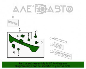 Moldura capacului portbagajului Honda Civic X FC 16-21 4d cu emblema